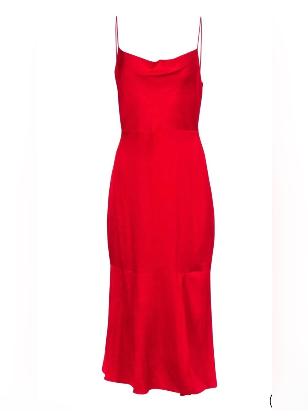INTERMIX Red Slip Maxi Dress with Spaghetti Straps